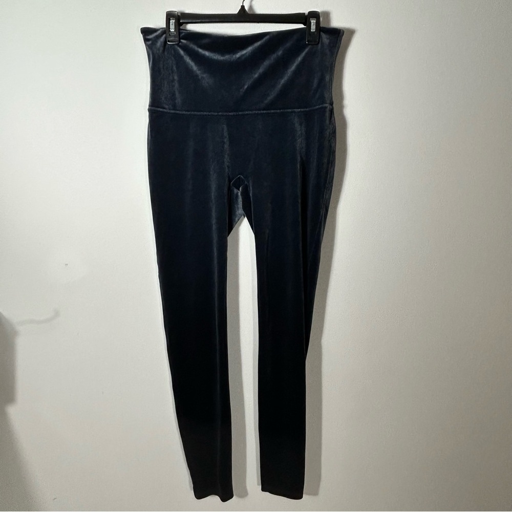SPANX Slate Blue Velvet High-Rise Leggings Size 1X